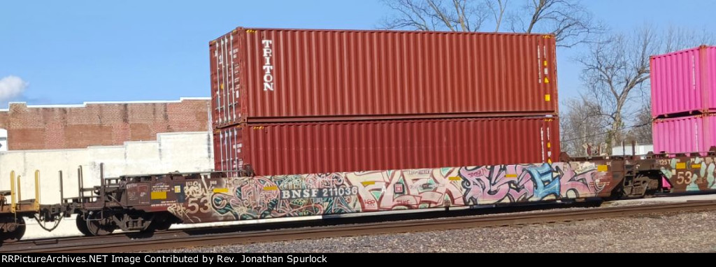 BNSF 211036A and two containers